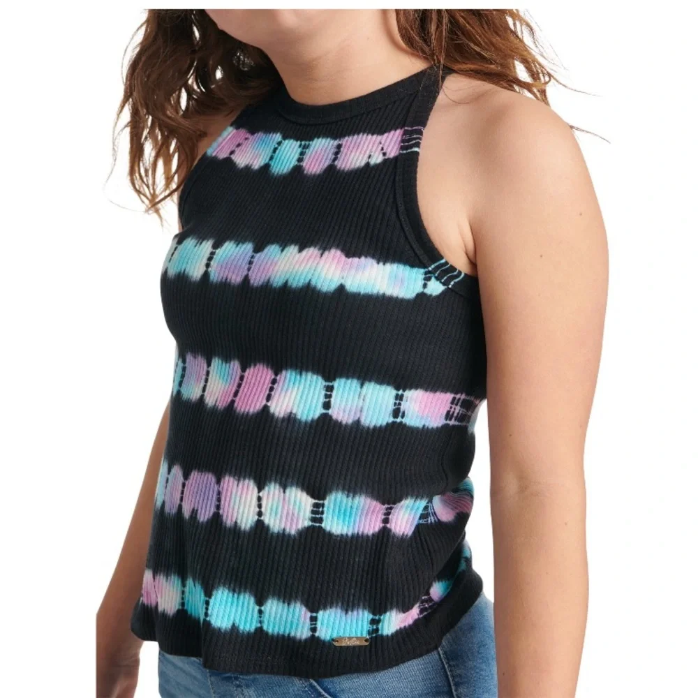 Justice Girls Black Ribbed High Neck Tank Top - NWOT